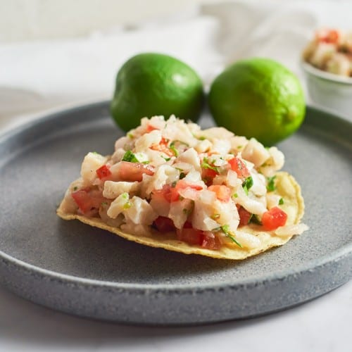 Ceviche Tostada.