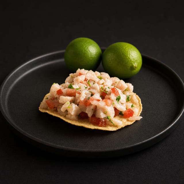 Ceviche Tostada.